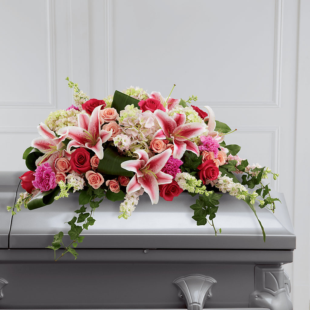 Splendid Grace Casket Spray – MEME'S FLOWER SHOP LLC, Bay Minette AL
