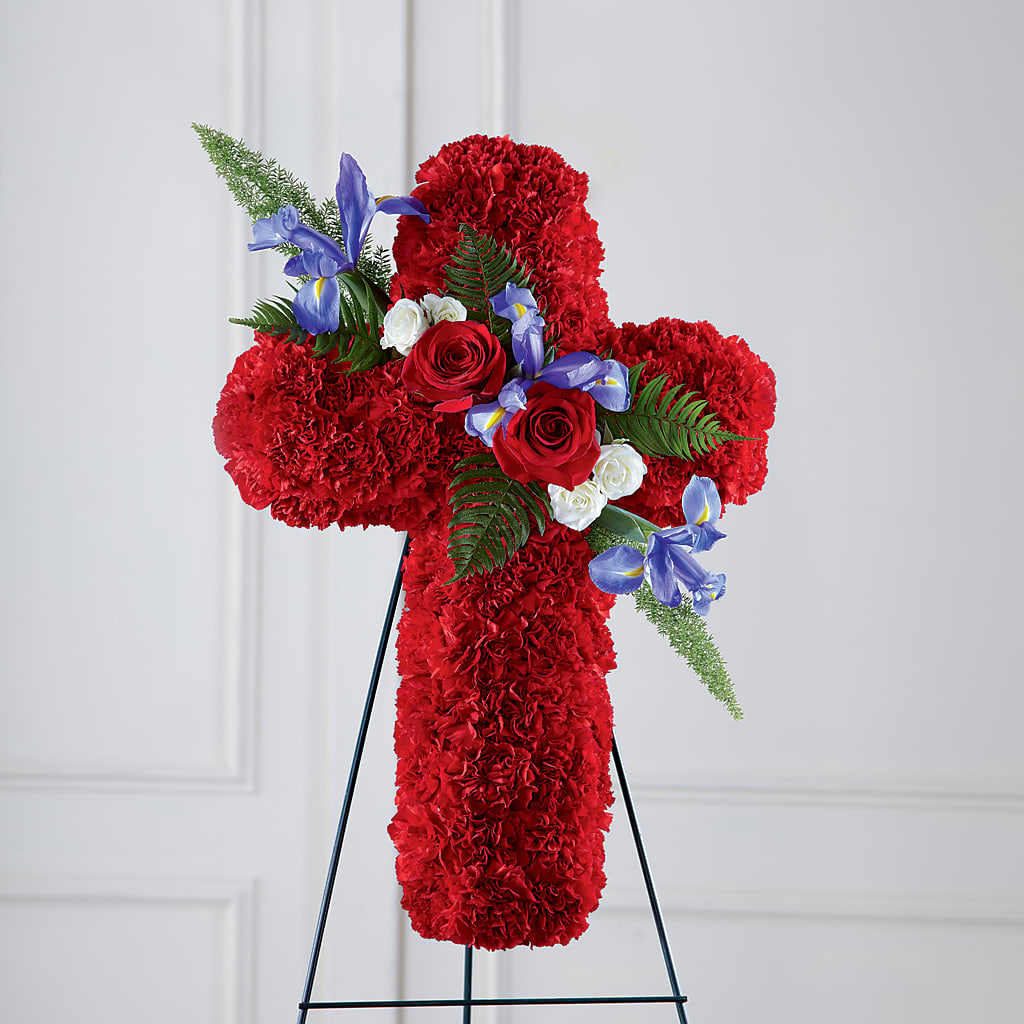 Faithful Hero Floral Cross – MEME'S FLOWER SHOP LLC, Bay Minette AL