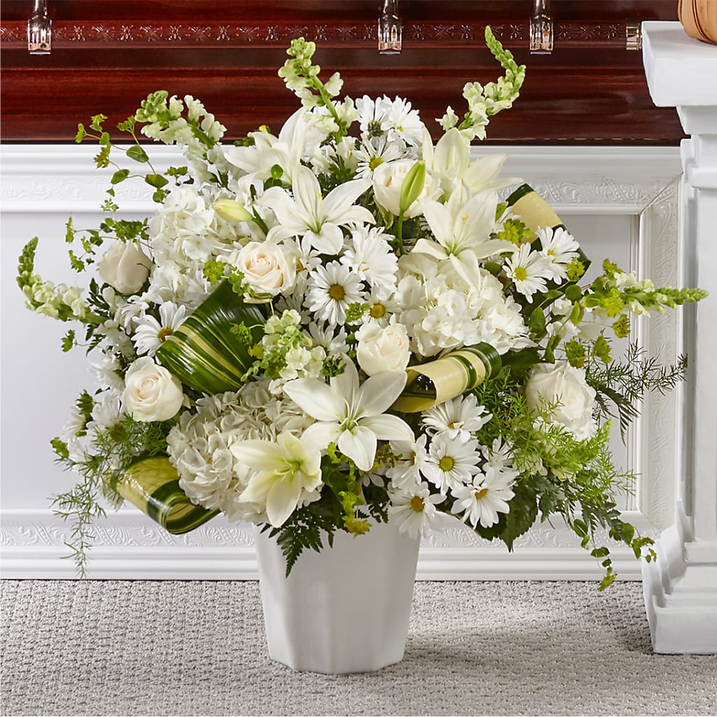 Thoughts of Tranquility Floor Basket – MEME'S FLOWER SHOP LLC, Bay Minette AL