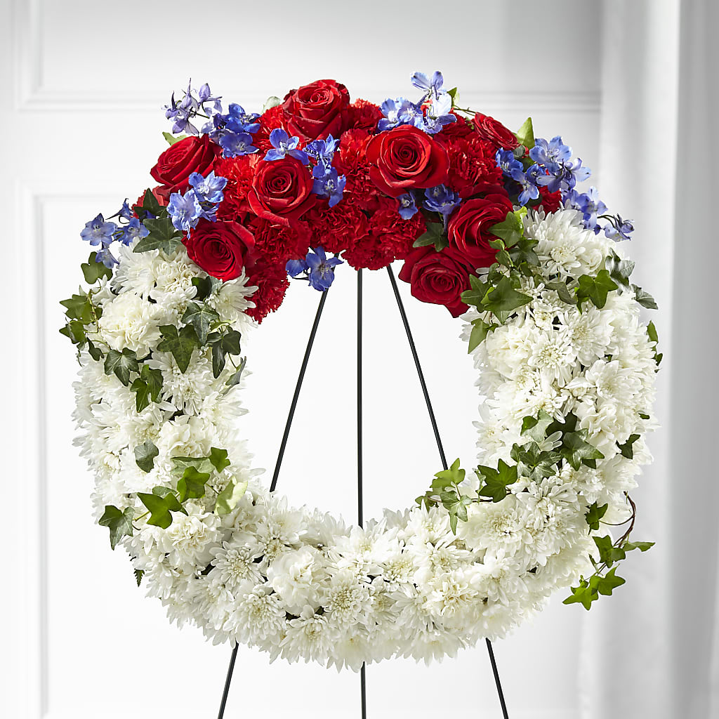 Patriotic Passion Wreath – MEME'S FLOWER SHOP LLC, Bay Minette AL