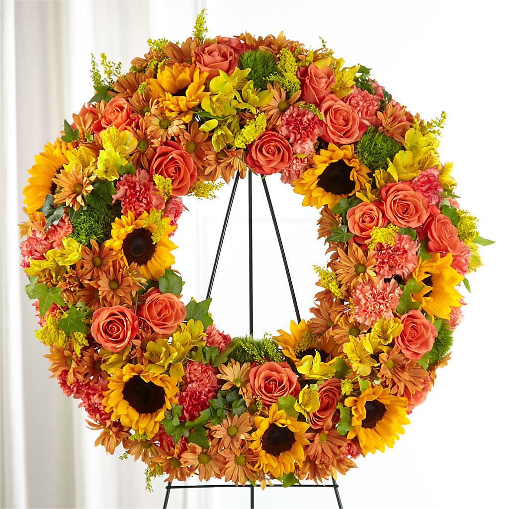 Autumnal Memories Wreath (Standard) – MEME'S FLOWER SHOP LLC, Bay Minette AL