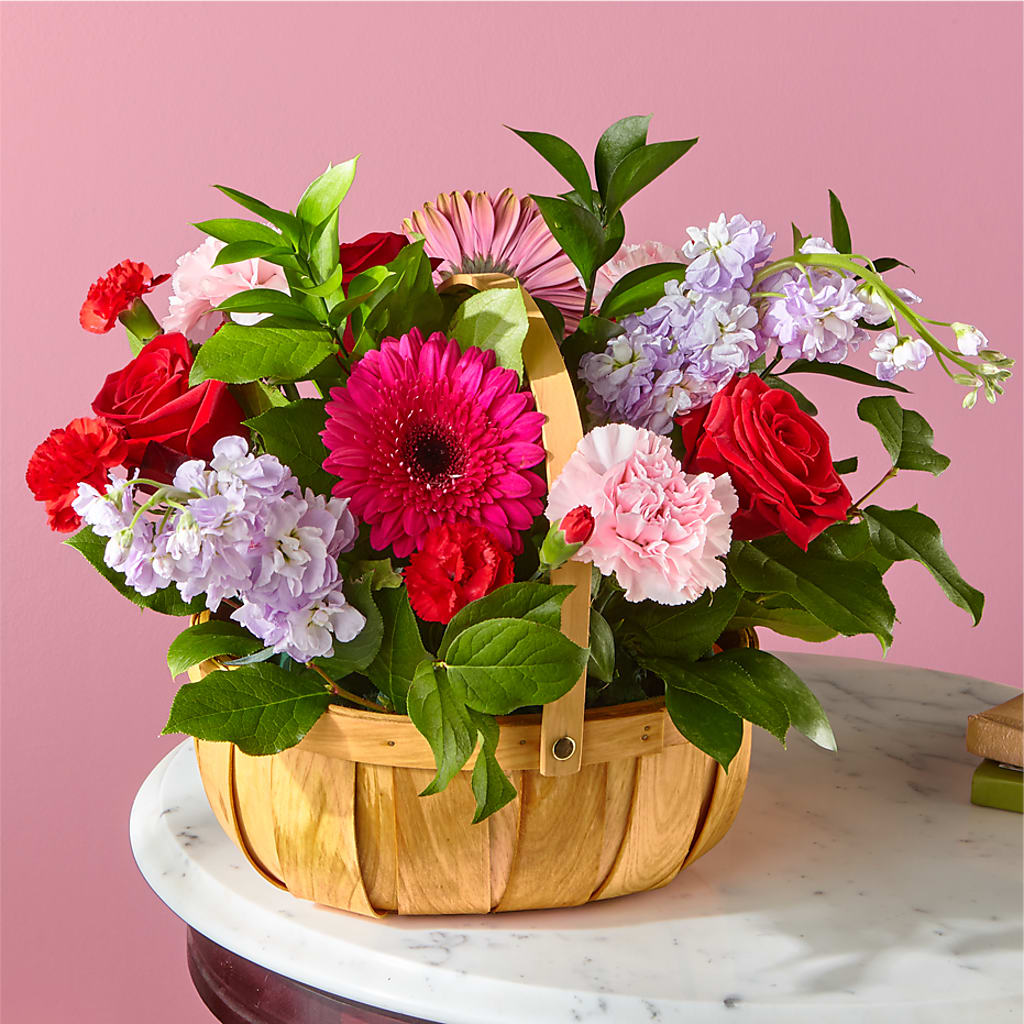 Pink Picnic Basket – MEME'S FLOWER SHOP LLC, Bay Minette AL