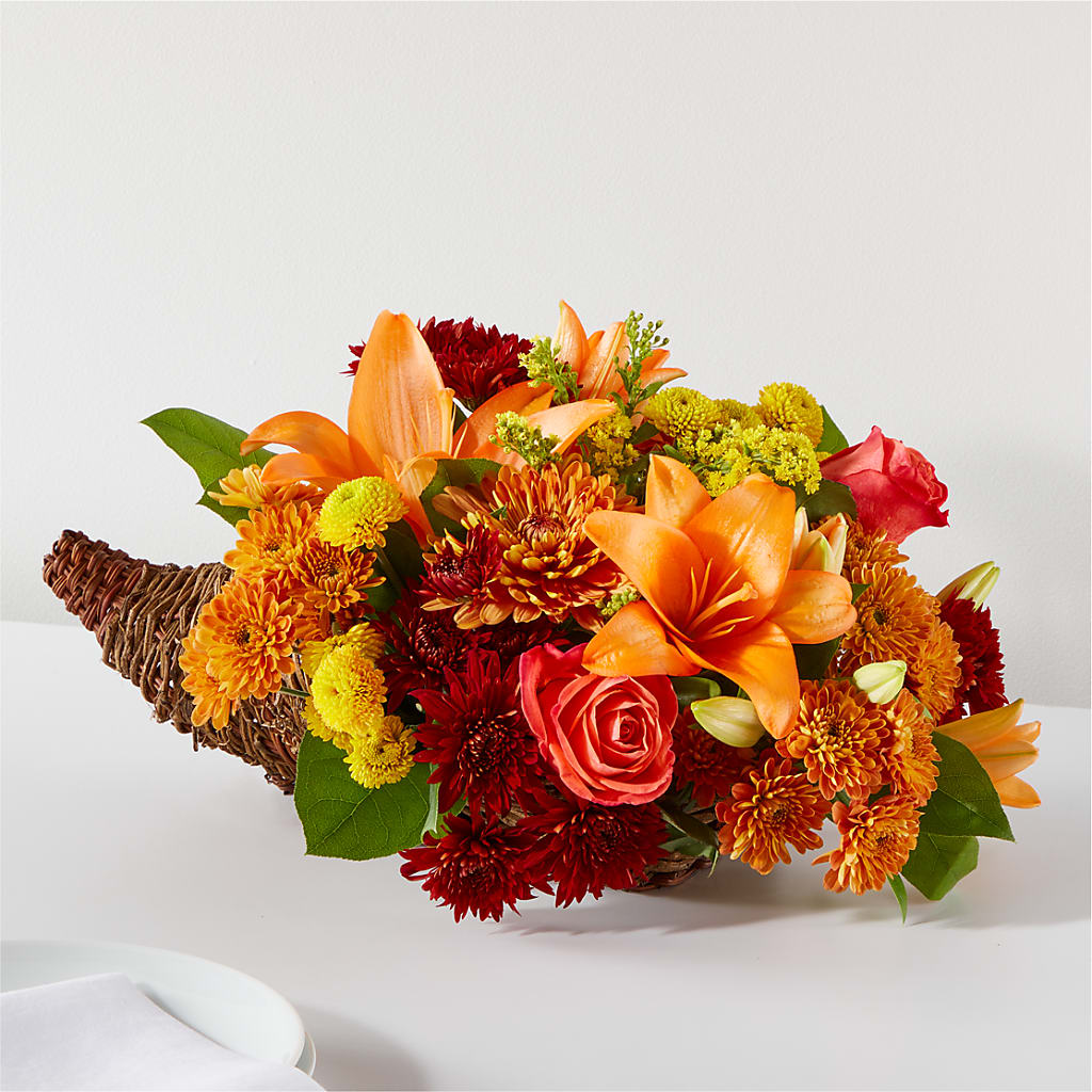 Bouquet of Blessings Cornucopia – MEME'S FLOWER SHOP LLC, Bay Minette AL