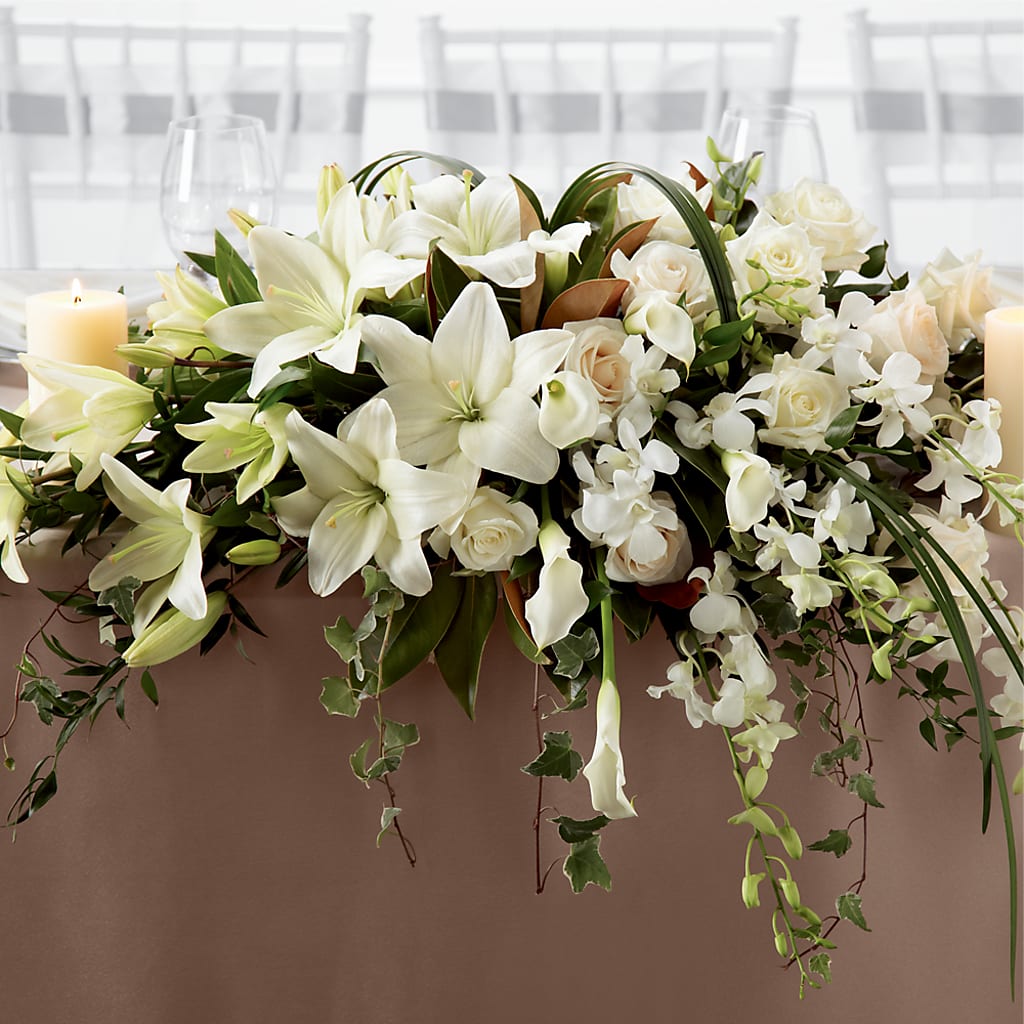 White Linen Arrangement – MEME'S FLOWER SHOP LLC, Bay Minette AL