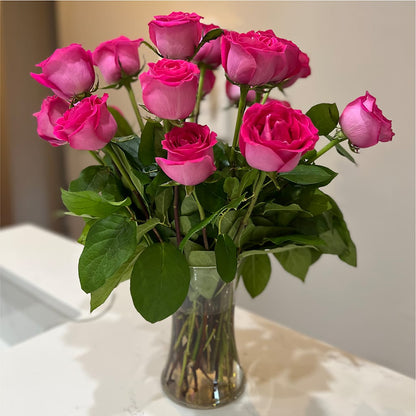 Long Stem Pink Rose Bouquet – MEME'S FLOWER SHOP LLC, Bay Minette AL