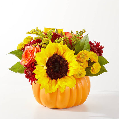 Golden Gourd Pumpkin Bouquet – MEME'S FLOWER SHOP LLC, Bay Minette AL