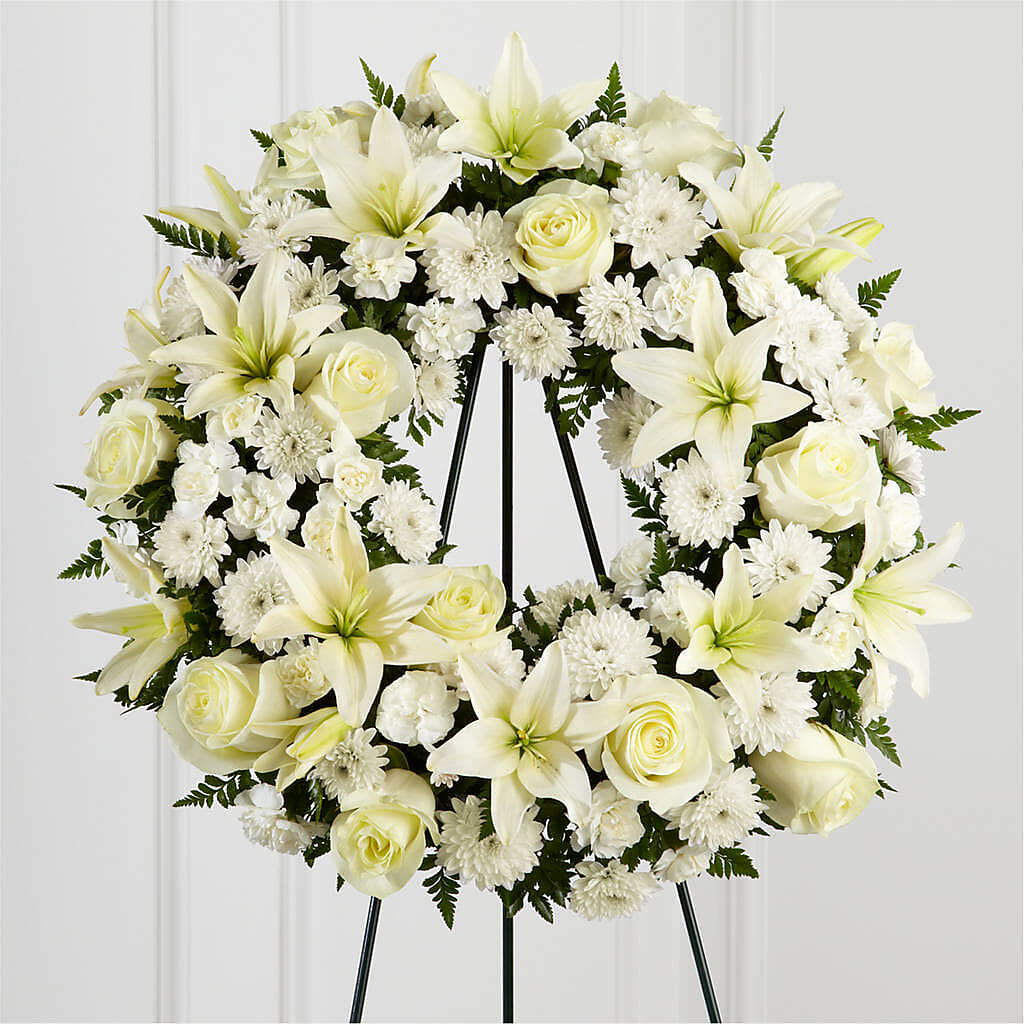 Treasured Tribute Wreath – MEME'S FLOWER SHOP LLC, Bay Minette AL