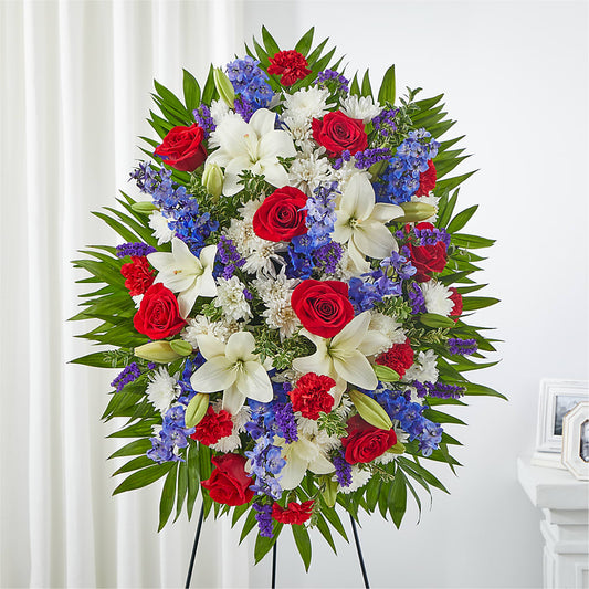 Arreglo floral en pie "Servicio apreciado"