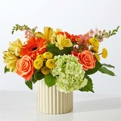 Autumn Sunshine Bouquet with Ivory Vase – MEME'S FLOWER SHOP LLC, Bay Minette AL