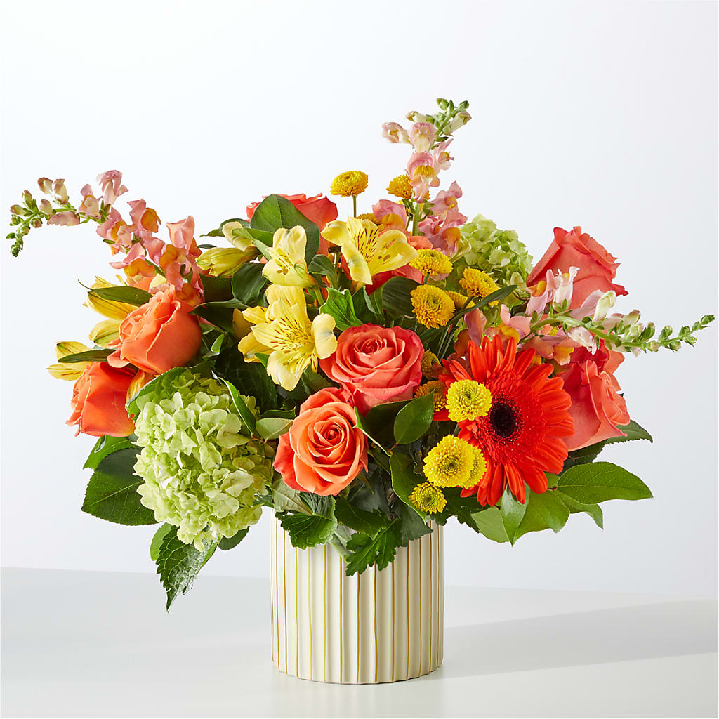 Autumn Sunshine Bouquet with Ivory Vase – MEME'S FLOWER SHOP LLC, Bay Minette AL