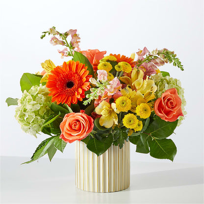 Autumn Sunshine Bouquet with Ivory Vase – MEME'S FLOWER SHOP LLC, Bay Minette AL
