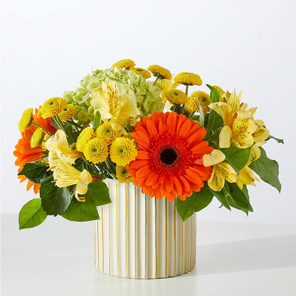 Autumn Sunshine Bouquet with Ivory Vase – MEME'S FLOWER SHOP LLC, Bay Minette AL