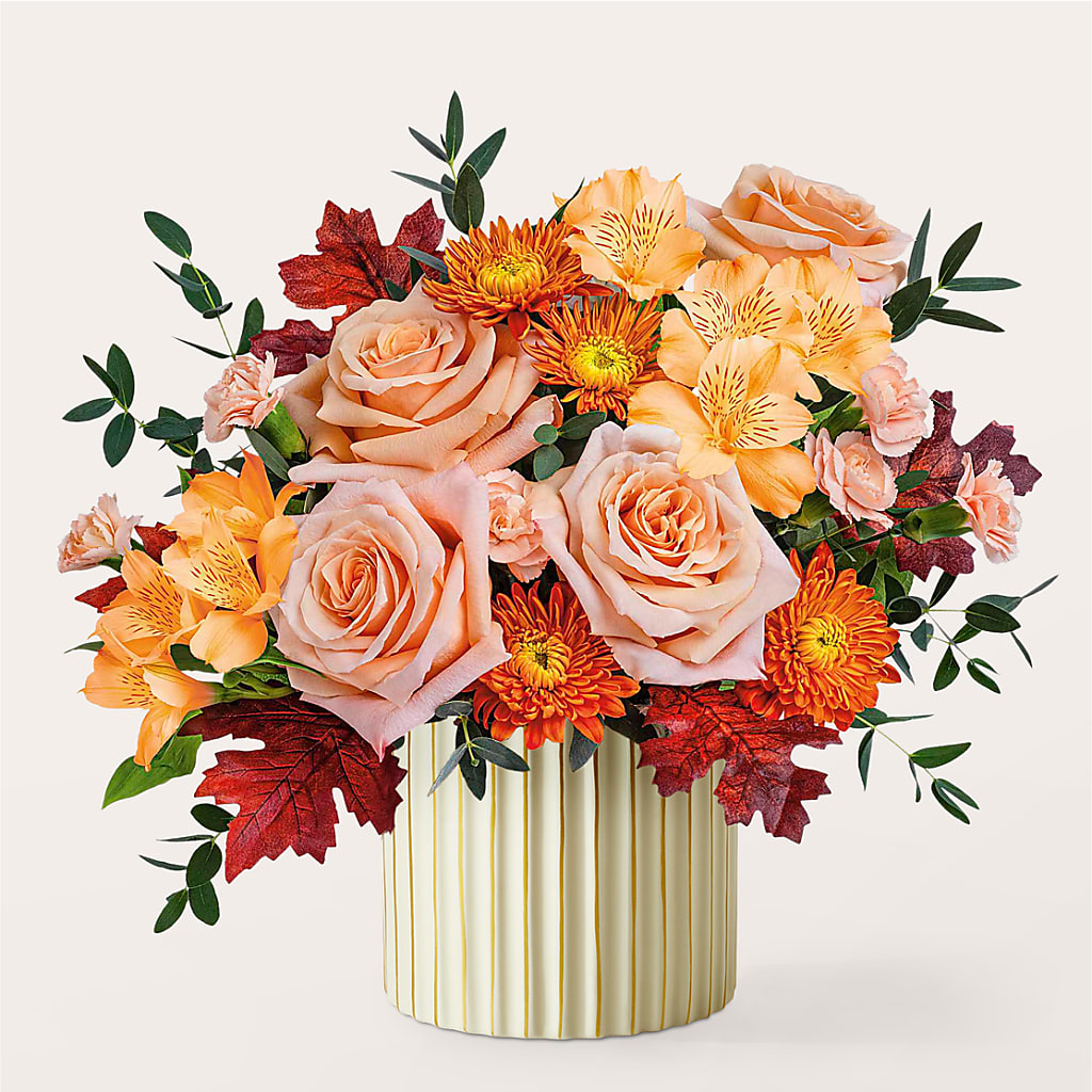 Spiced Latte Bouquet with Ivory Vase – MEME'S FLOWER SHOP LLC, Bay Minette AL