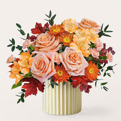 Spiced Latte Bouquet with Ivory Vase – MEME'S FLOWER SHOP LLC, Bay Minette AL