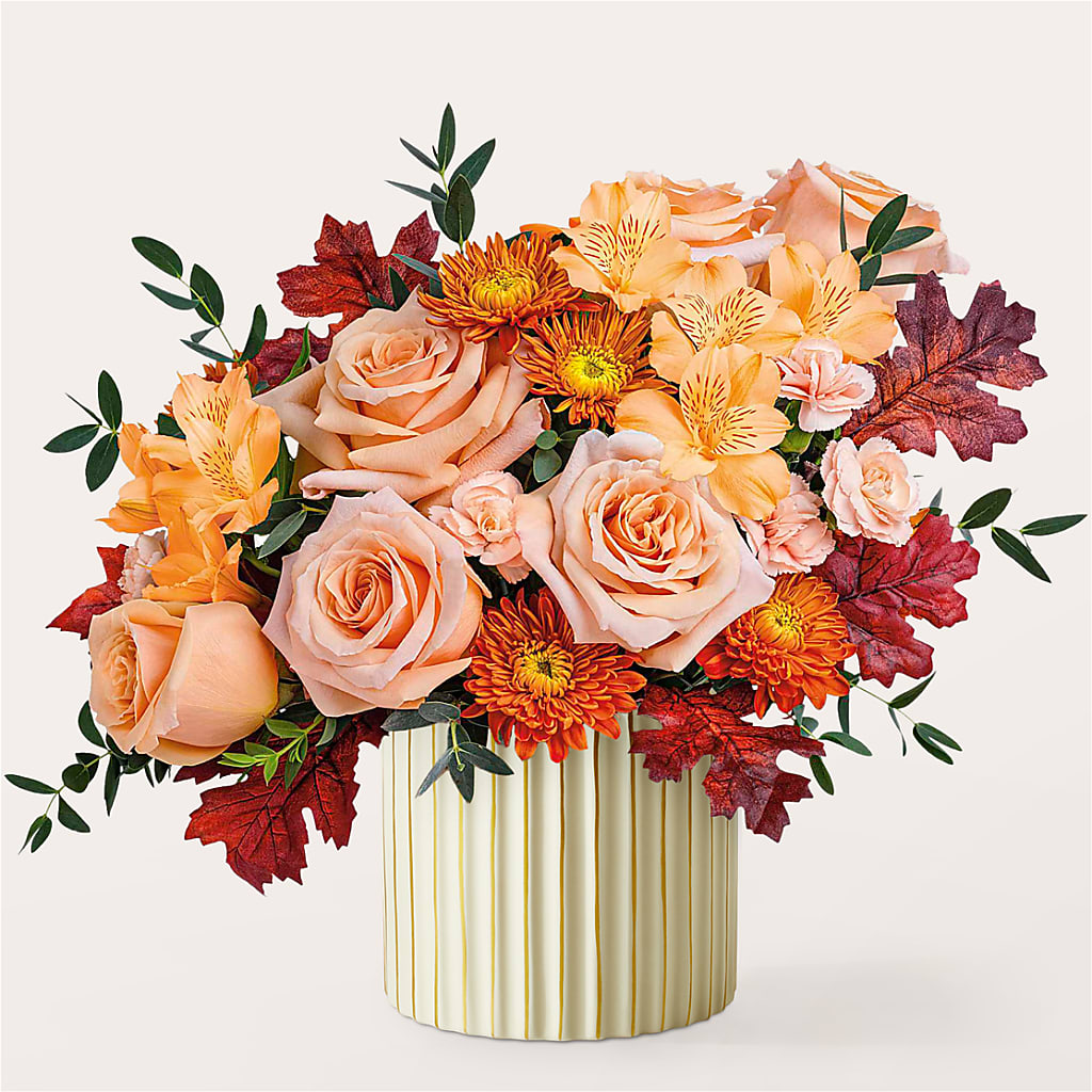 Spiced Latte Bouquet with Ivory Vase – MEME'S FLOWER SHOP LLC, Bay Minette AL