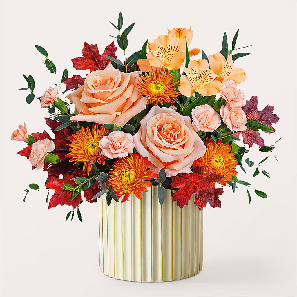 Spiced Latte Bouquet with Ivory Vase – MEME'S FLOWER SHOP LLC, Bay Minette AL