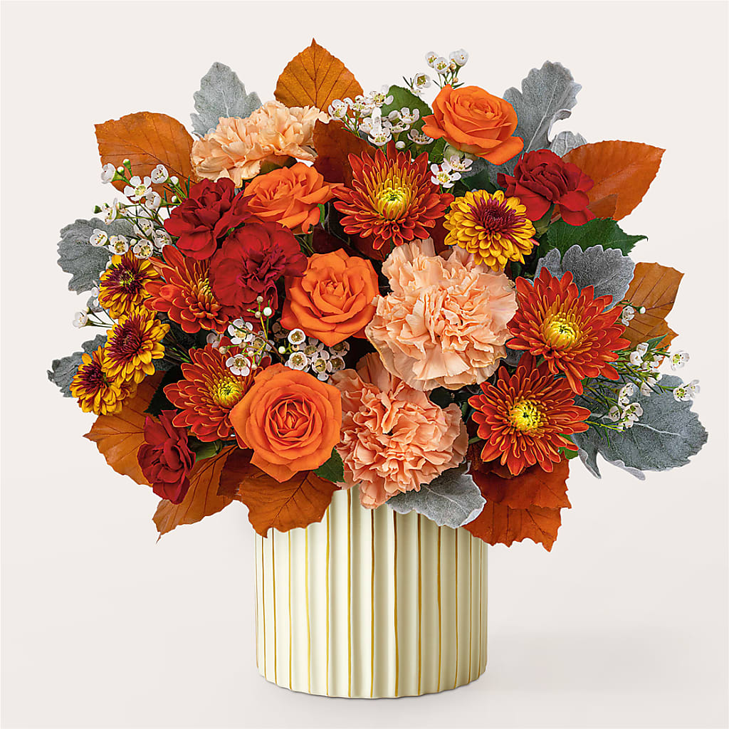 Merlot Bouquet with Ivory Vase – MEME'S FLOWER SHOP LLC, Bay Minette AL