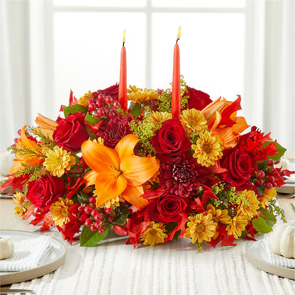 Autumn's Embrace Centerpiece – MEME'S FLOWER SHOP LLC, Bay Minette AL