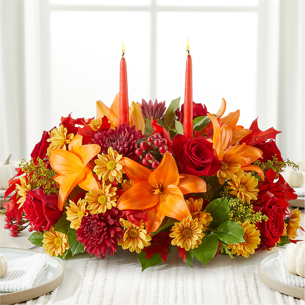 Autumn's Embrace Centerpiece – MEME'S FLOWER SHOP LLC, Bay Minette AL